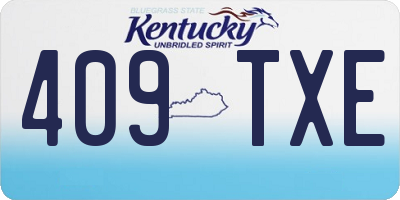 KY license plate 409TXE