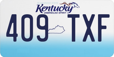 KY license plate 409TXF