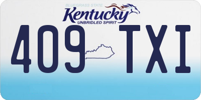 KY license plate 409TXI