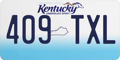 KY license plate 409TXL