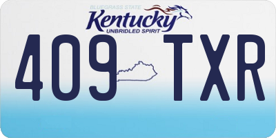 KY license plate 409TXR