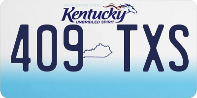 KY license plate 409TXS
