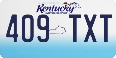 KY license plate 409TXT
