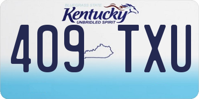 KY license plate 409TXU