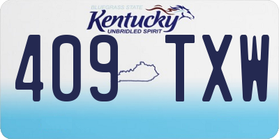 KY license plate 409TXW