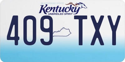 KY license plate 409TXY
