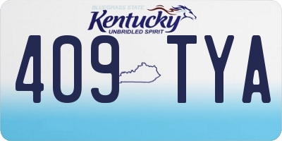 KY license plate 409TYA