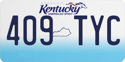 KY license plate 409TYC