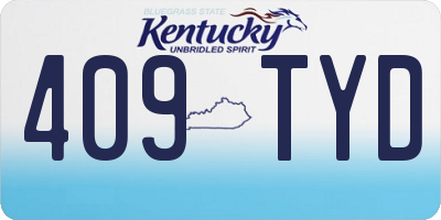 KY license plate 409TYD