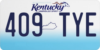 KY license plate 409TYE