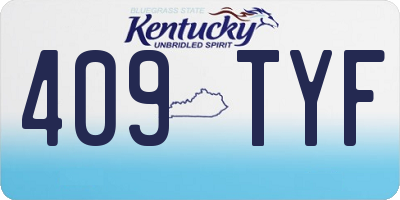 KY license plate 409TYF