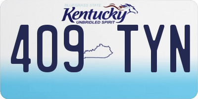 KY license plate 409TYN