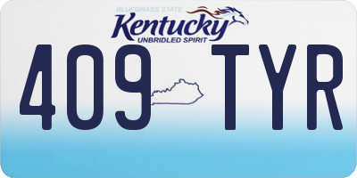 KY license plate 409TYR