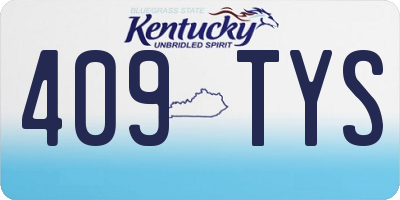 KY license plate 409TYS