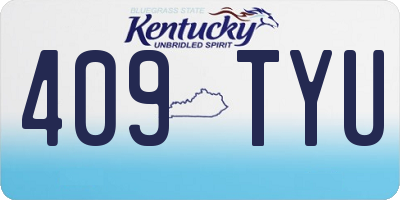 KY license plate 409TYU