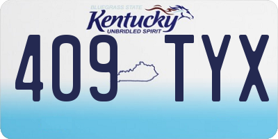 KY license plate 409TYX