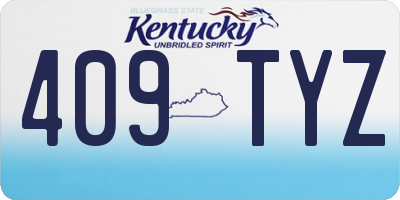 KY license plate 409TYZ
