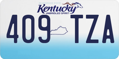 KY license plate 409TZA