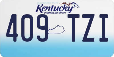 KY license plate 409TZI