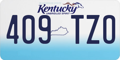 KY license plate 409TZO