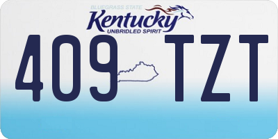 KY license plate 409TZT