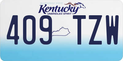 KY license plate 409TZW