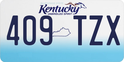 KY license plate 409TZX
