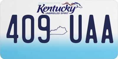 KY license plate 409UAA