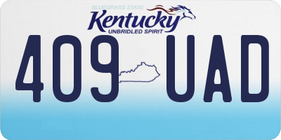 KY license plate 409UAD