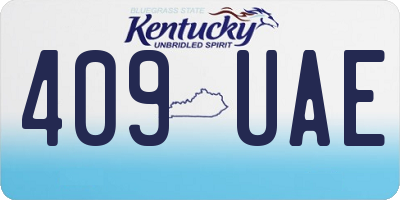 KY license plate 409UAE