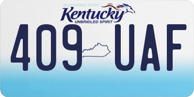 KY license plate 409UAF