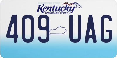 KY license plate 409UAG