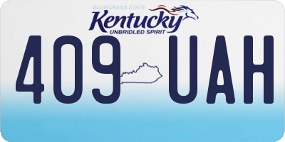 KY license plate 409UAH