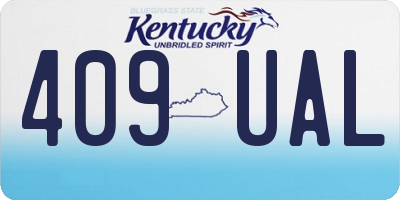 KY license plate 409UAL