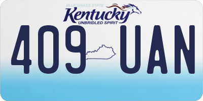KY license plate 409UAN