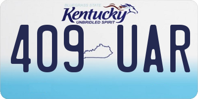 KY license plate 409UAR