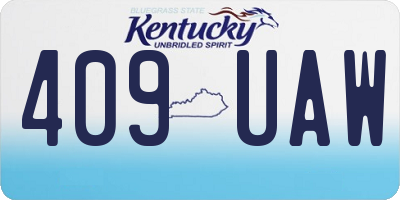 KY license plate 409UAW