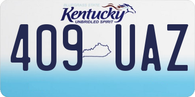 KY license plate 409UAZ