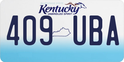 KY license plate 409UBA
