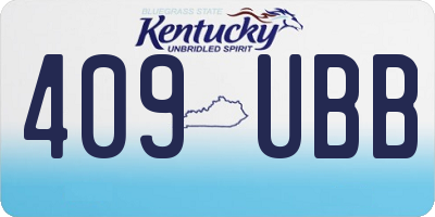 KY license plate 409UBB