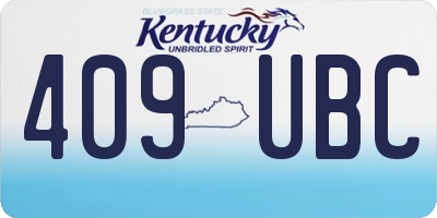 KY license plate 409UBC
