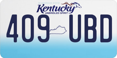 KY license plate 409UBD