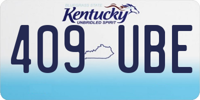 KY license plate 409UBE