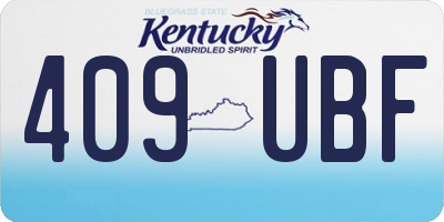 KY license plate 409UBF