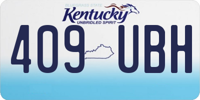 KY license plate 409UBH