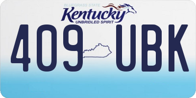 KY license plate 409UBK