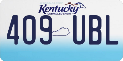 KY license plate 409UBL