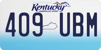 KY license plate 409UBM
