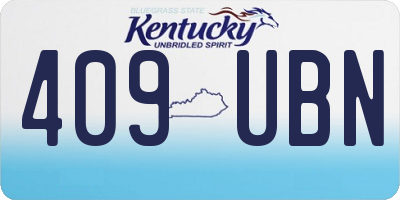 KY license plate 409UBN