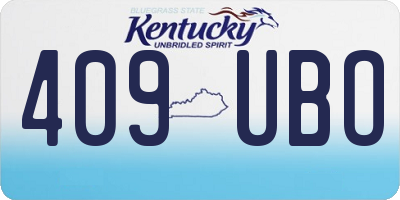 KY license plate 409UBO